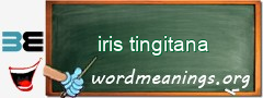 WordMeaning blackboard for iris tingitana